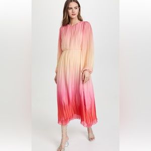 Something Navy - pleated ruffle long sleeve dress - size small